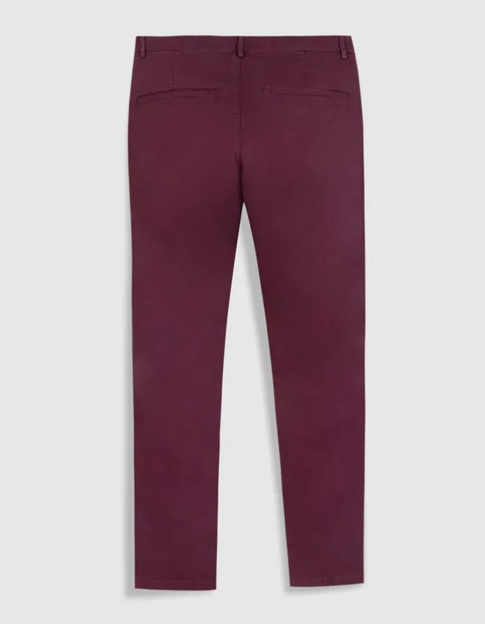 Pantalon chino slim prune Homme