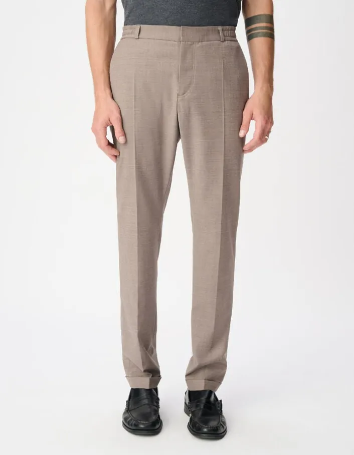 Pantalon de costume beige chiné TRAVEL SUIT Homme