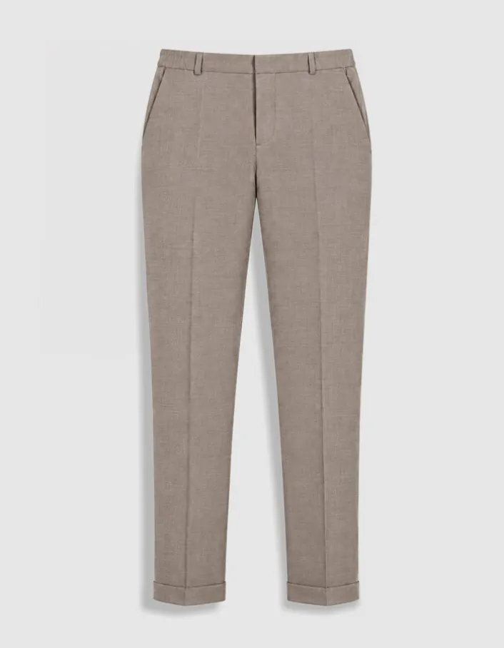 Pantalon de costume beige chiné TRAVEL SUIT Homme