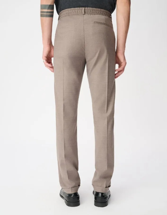 Pantalon de costume beige chiné TRAVEL SUIT Homme
