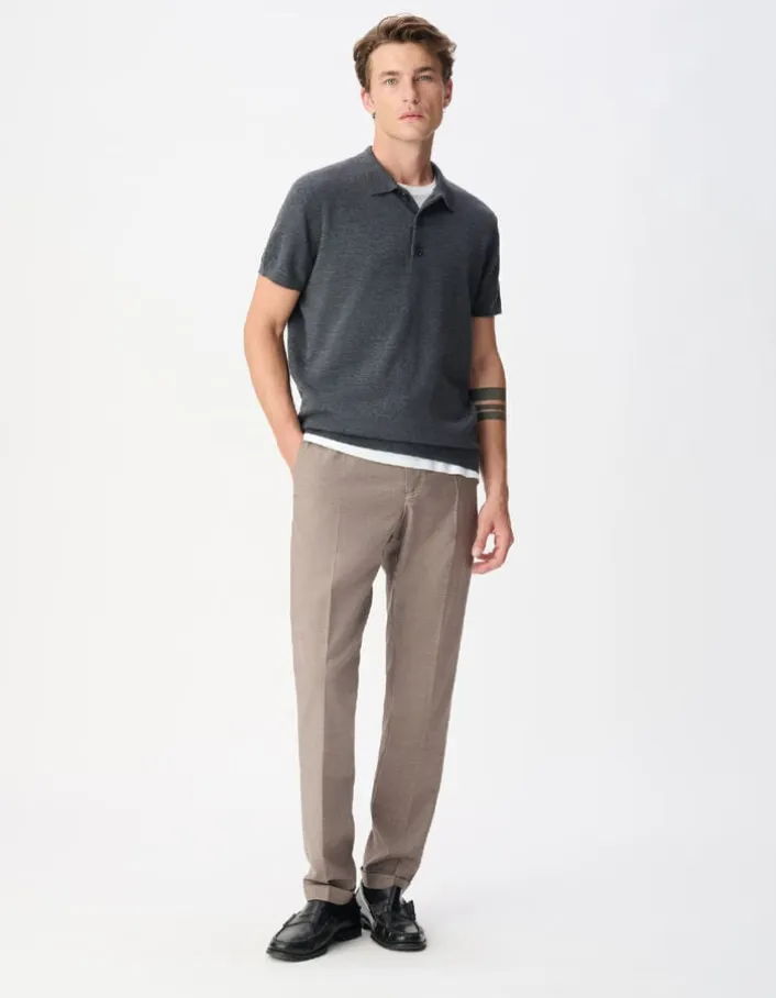 Pantalon de costume beige chiné TRAVEL SUIT Homme