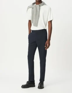 Pantalon de costume marine élastiqué dos Homme
