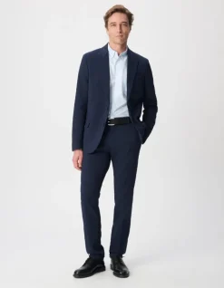 Pantalon de costume marine twill fantaisie Homme