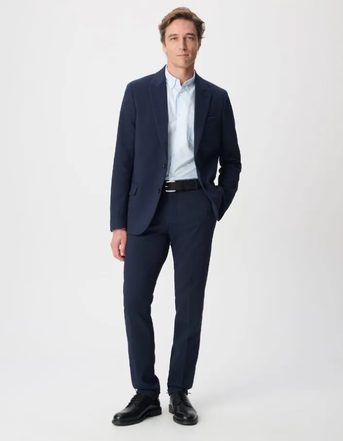 Pantalon de costume marine twill fantaisie Homme