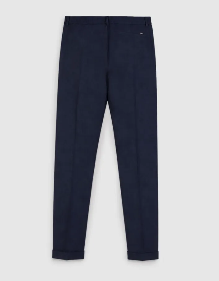 Pantalon de costume marine twill fantaisie Homme