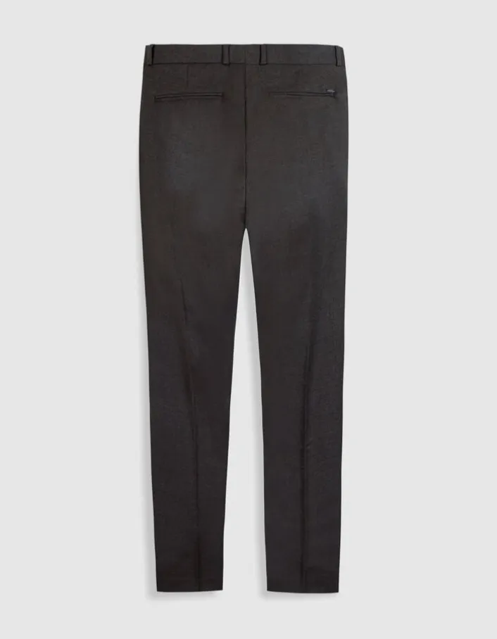 Pantalon de costume marron flanelle 100% laine Homme