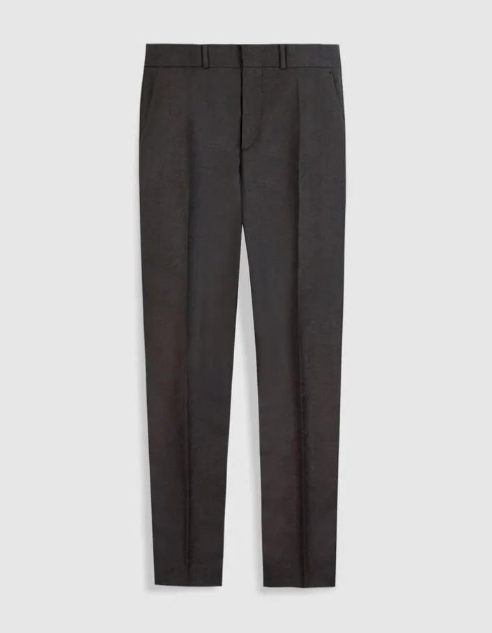 Pantalon de costume marron flanelle 100% laine Homme