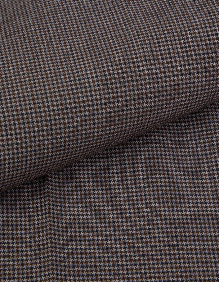 Pantalon de costume marron motif pied-de-puce Homme