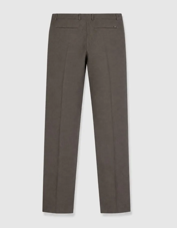 Pantalon de costume marron motif pied-de-puce Homme