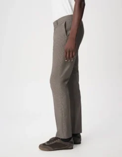 Pantalon de costume marron motif pied-de-puce Homme