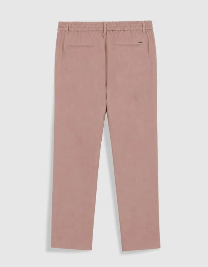 Pantalon de costume rose lin mélangé Homme