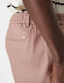 Pantalon de costume rose lin mélangé Homme
