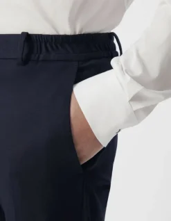 Pantalon de costume SLIM marine maille Milano Homme