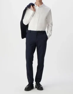 Pantalon de costume SLIM marine maille Milano Homme