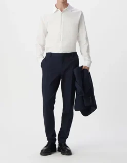 Pantalon de costume SLIM marine maille Milano Homme