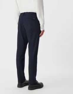 Pantalon de costume SLIM marine maille Milano Homme