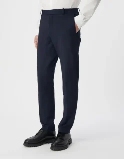 Pantalon de costume SLIM marine maille Milano Homme