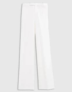 Pantalon de tailleur blanc ajusté maille Milano Femme