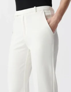 Pantalon de tailleur blanc ajusté maille Milano Femme