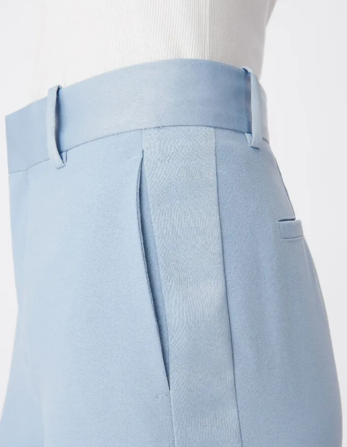 Pantalon de tailleur bleu fluide Femme