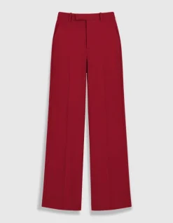 Pantalon de tailleur large rouge Femme