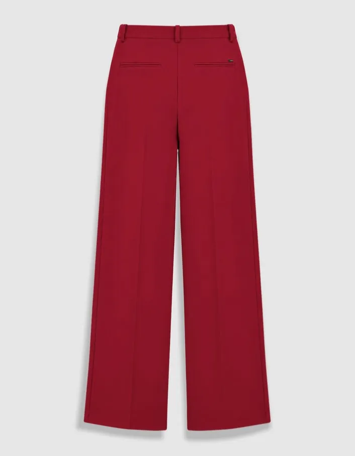 Pantalon de tailleur large rouge Femme