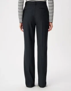 Pantalon de tailleur marine rayures tennis lurex Femme