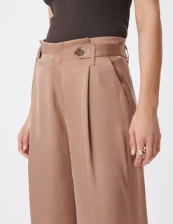 Pantalon de tailleur marron mix Lyocell® Femme