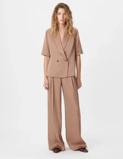 Pantalon de tailleur marron mix Lyocell® Femme