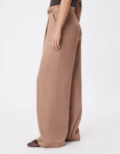 Pantalon de tailleur marron mix Lyocell® Femme