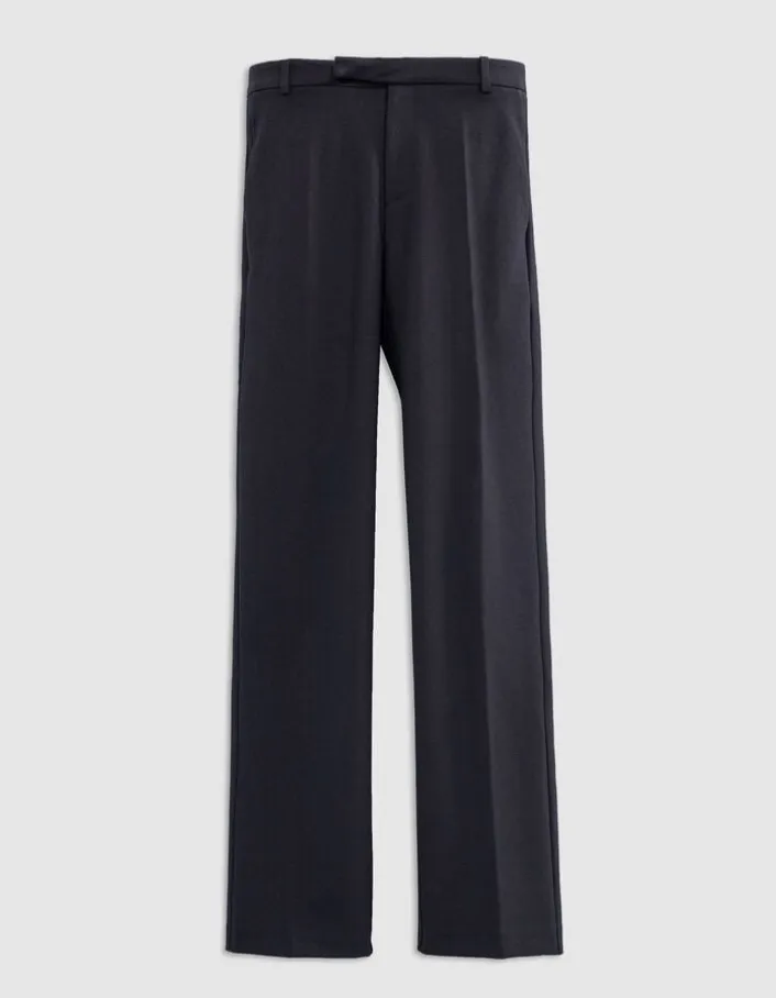 Pantalon de tailleur noir ajusté maille Milano Femme