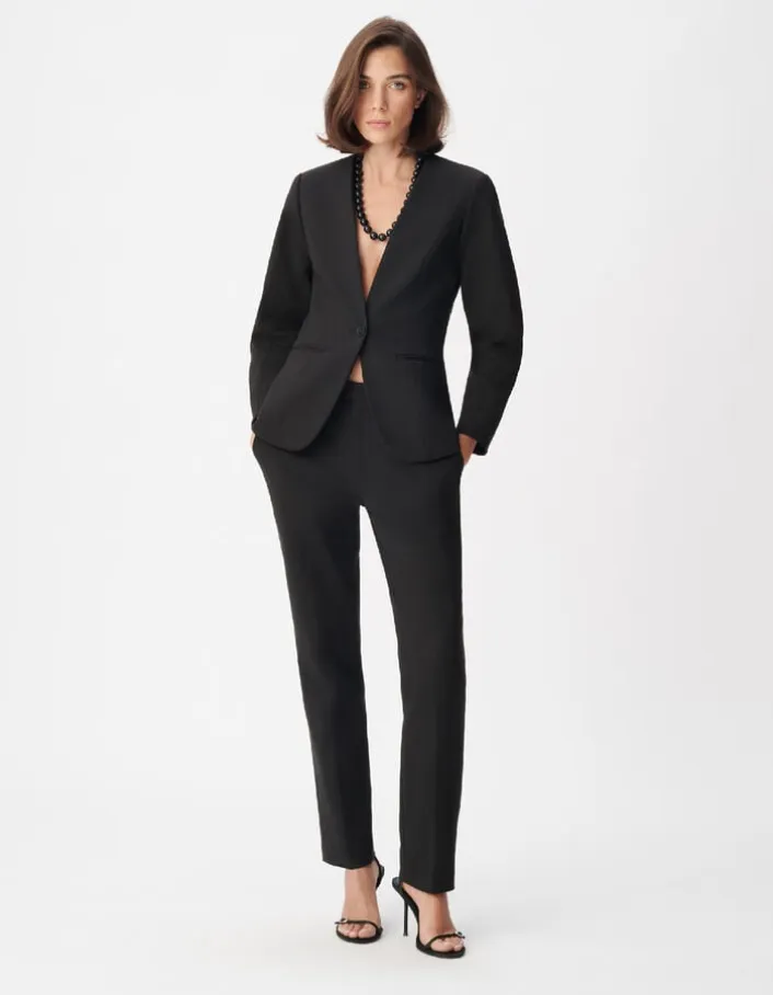 Pantalon de tailleur noir maille Milano Femme