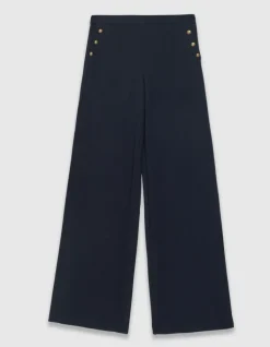 Pantalon droit marine flanelle Femme