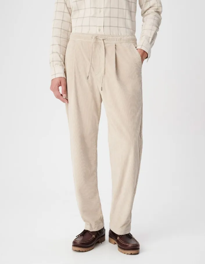 Pantalon jogg beige velours côtelé Homme