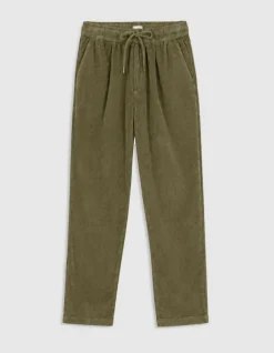 Pantalon jogg kaki velours côtelé Homme