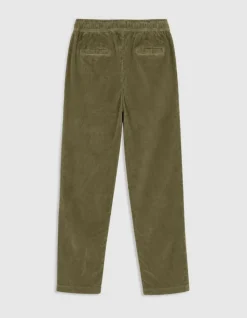 Pantalon jogg kaki velours côtelé Homme