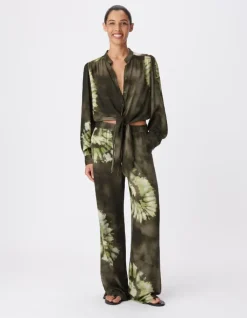 Pantalon kaki imprimé tie and dye esprit jogger Femme