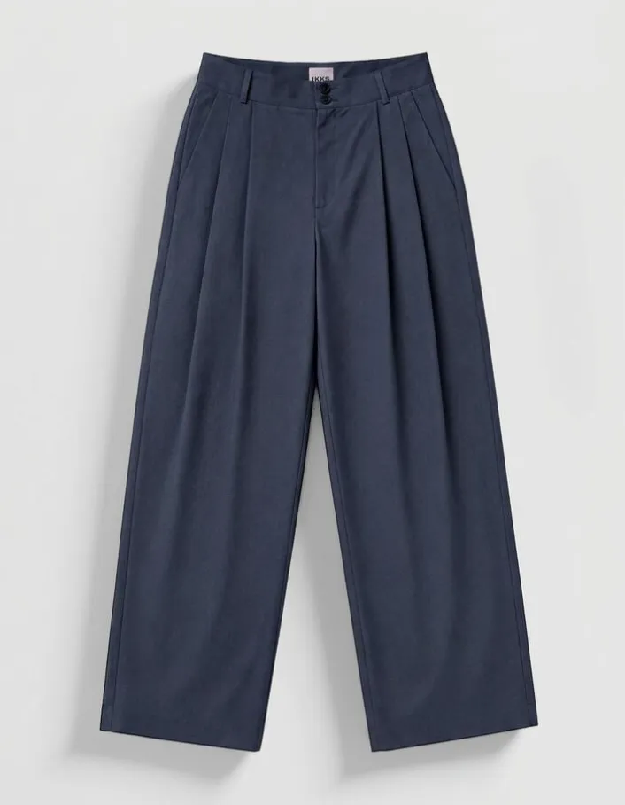 Pantalon large gris Femme