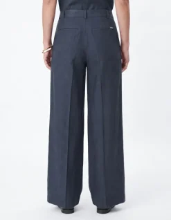 Pantalon large gris Femme
