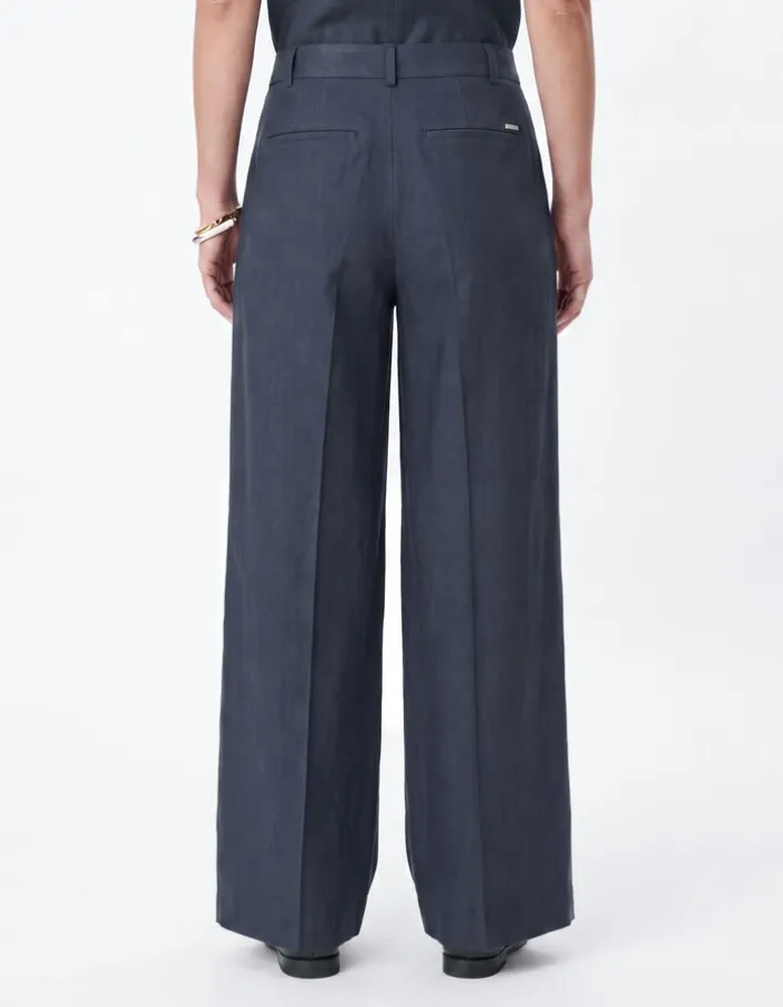 Pantalon large gris Femme