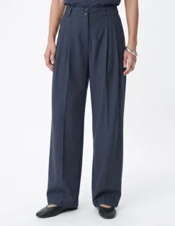 Pantalon large gris Femme