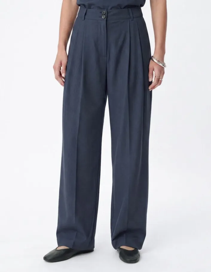 Pantalon large gris Femme
