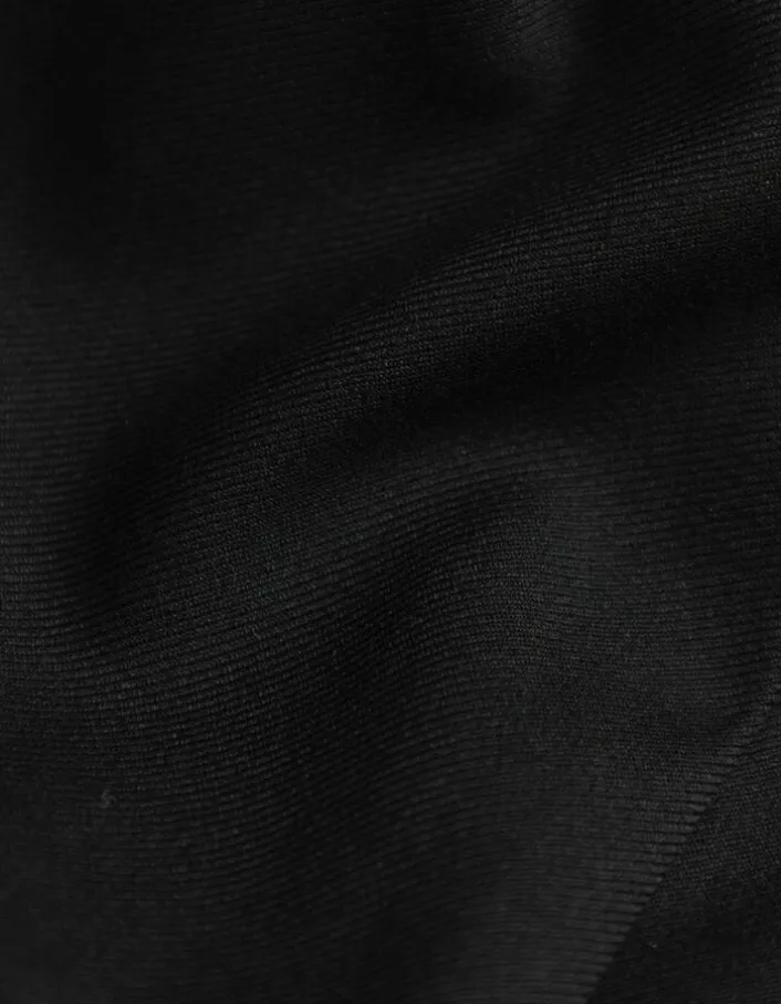 Pantalon noir cropped à revers Femme