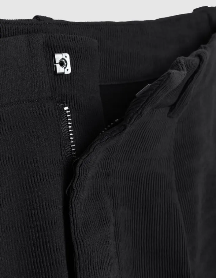 Pantalon noir tissu plissé Homme
