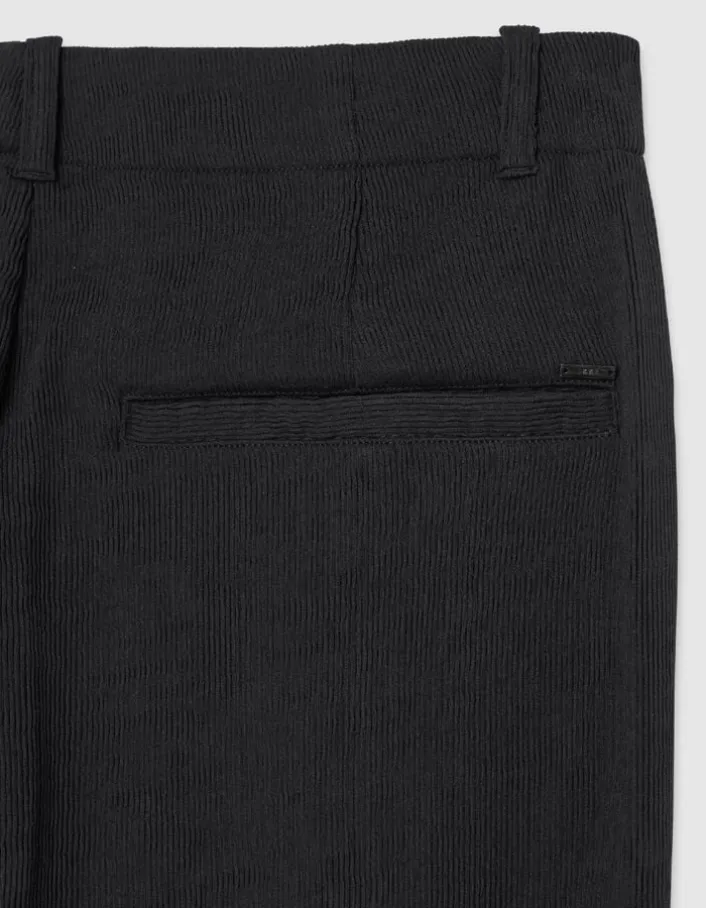 Pantalon noir tissu plissé Homme