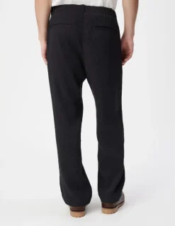 Pantalon noir tissu plissé Homme