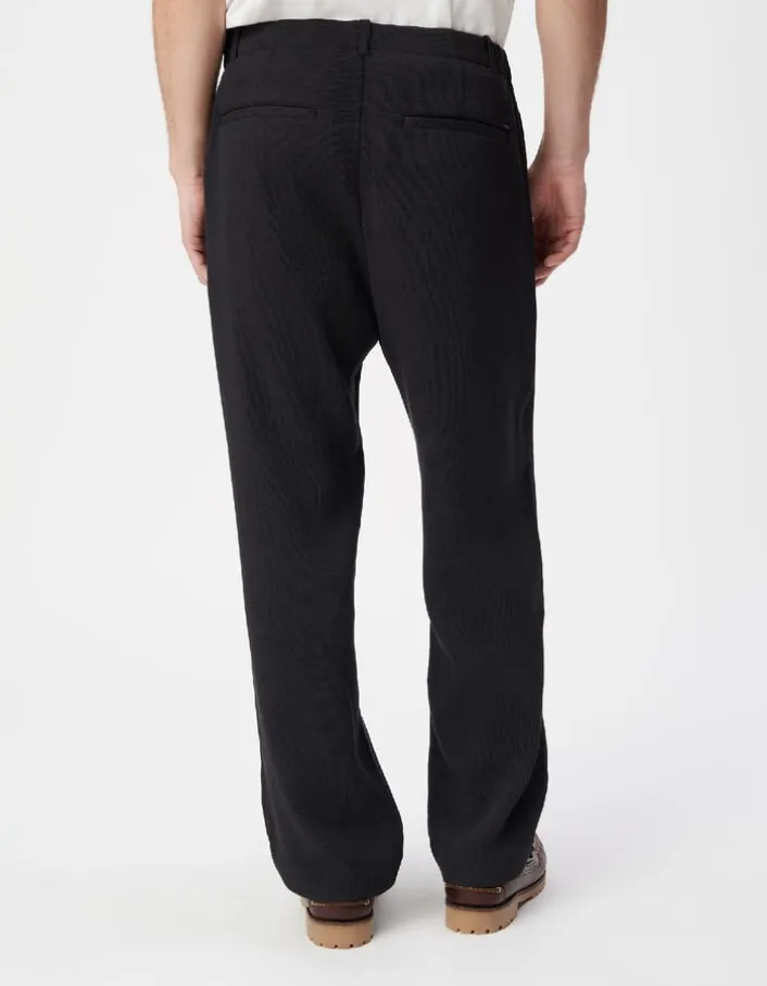 Pantalon noir tissu plissé Homme