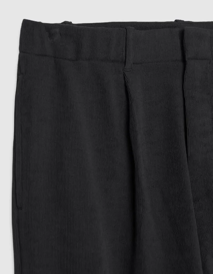 Pantalon noir tissu plissé Homme