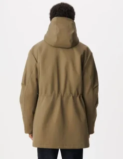 Parka à capuche kaki doublure carreaux Homme