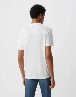 Polo blanc en coton modal Homme